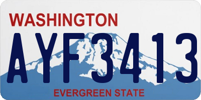 WA license plate AYF3413