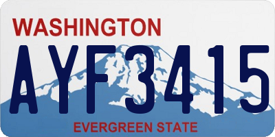 WA license plate AYF3415