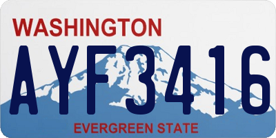 WA license plate AYF3416