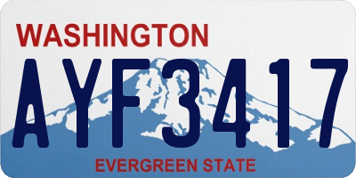 WA license plate AYF3417