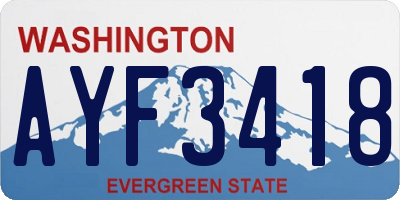 WA license plate AYF3418