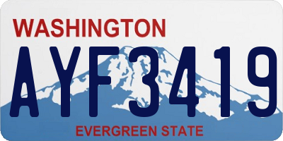 WA license plate AYF3419
