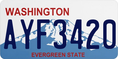 WA license plate AYF3420