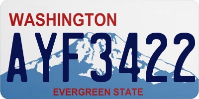 WA license plate AYF3422