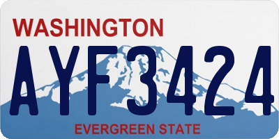 WA license plate AYF3424