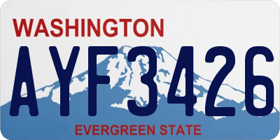 WA license plate AYF3426