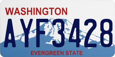 WA license plate AYF3428