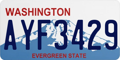 WA license plate AYF3429