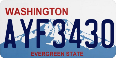 WA license plate AYF3430