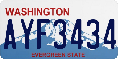 WA license plate AYF3434