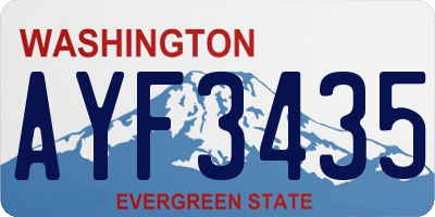 WA license plate AYF3435