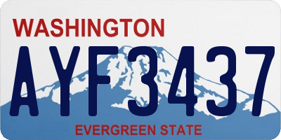 WA license plate AYF3437
