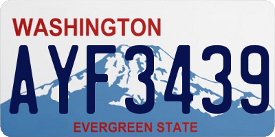 WA license plate AYF3439