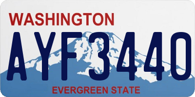 WA license plate AYF3440