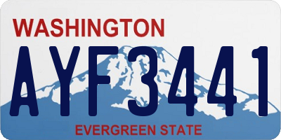 WA license plate AYF3441