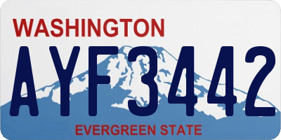 WA license plate AYF3442