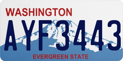 WA license plate AYF3443