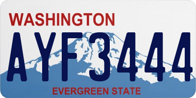 WA license plate AYF3444