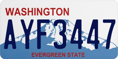 WA license plate AYF3447