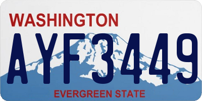 WA license plate AYF3449