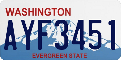 WA license plate AYF3451