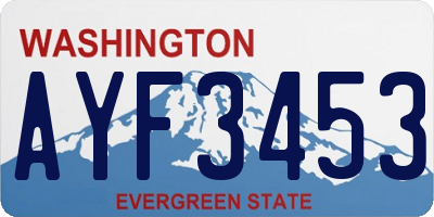 WA license plate AYF3453
