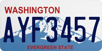 WA license plate AYF3457