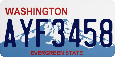 WA license plate AYF3458