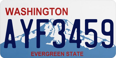 WA license plate AYF3459