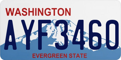 WA license plate AYF3460