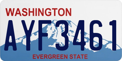 WA license plate AYF3461