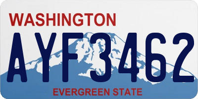 WA license plate AYF3462