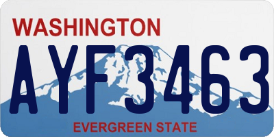WA license plate AYF3463