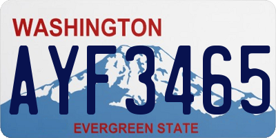 WA license plate AYF3465
