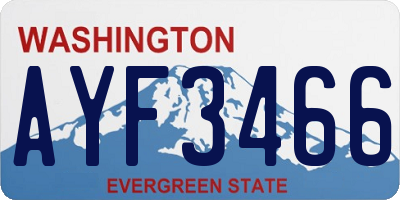 WA license plate AYF3466