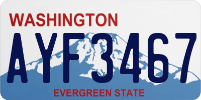 WA license plate AYF3467