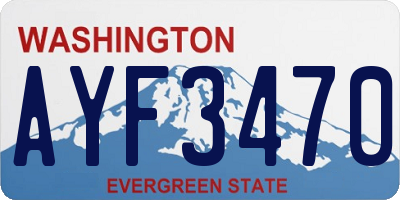 WA license plate AYF3470