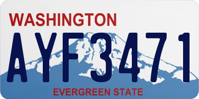 WA license plate AYF3471