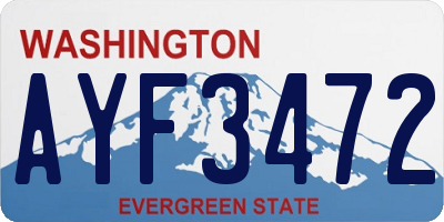 WA license plate AYF3472