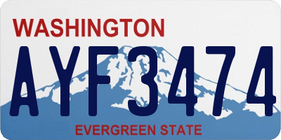 WA license plate AYF3474