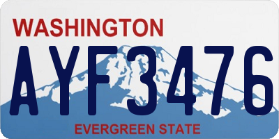 WA license plate AYF3476