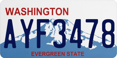 WA license plate AYF3478
