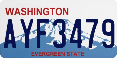 WA license plate AYF3479