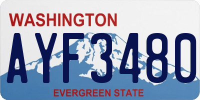 WA license plate AYF3480