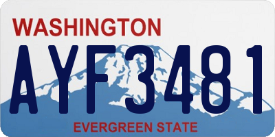 WA license plate AYF3481
