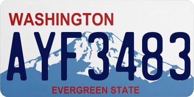 WA license plate AYF3483