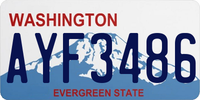 WA license plate AYF3486