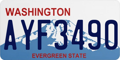 WA license plate AYF3490