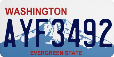 WA license plate AYF3492