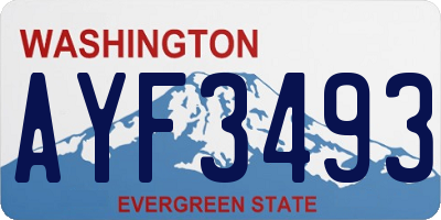 WA license plate AYF3493